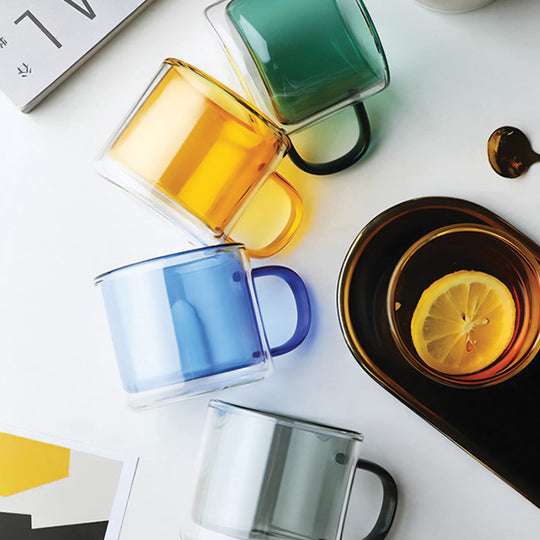 Tinted Glass Mug for Hot Beverages