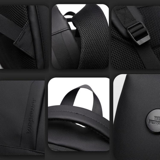 Men's 14-Inch Laptop Backpack - Waterproof Large Capacity Business Commuter Backpack (Black)