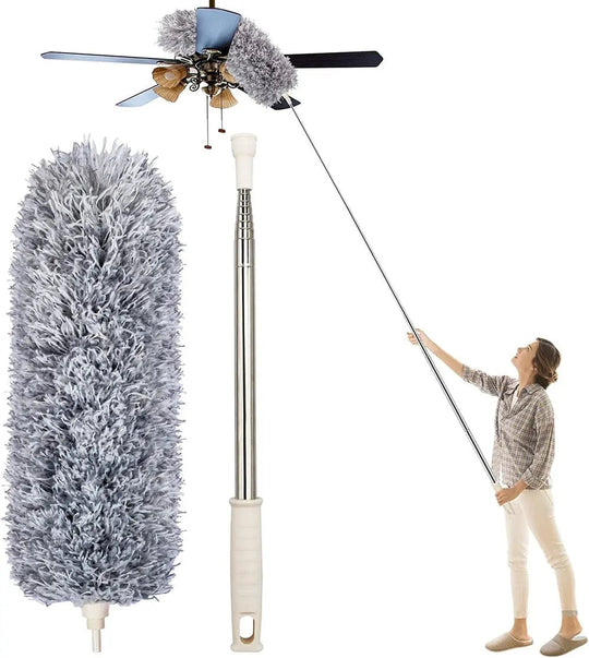 Telescopic Dust Duster with Extra Long Microfiber Head (Includes 3 Free Replacement Cleaning Heads)