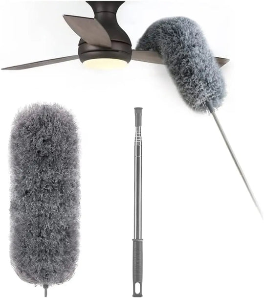 Telescopic Dust Duster with Extra Long Microfiber Head (Includes 3 Free Replacement Cleaning Heads)