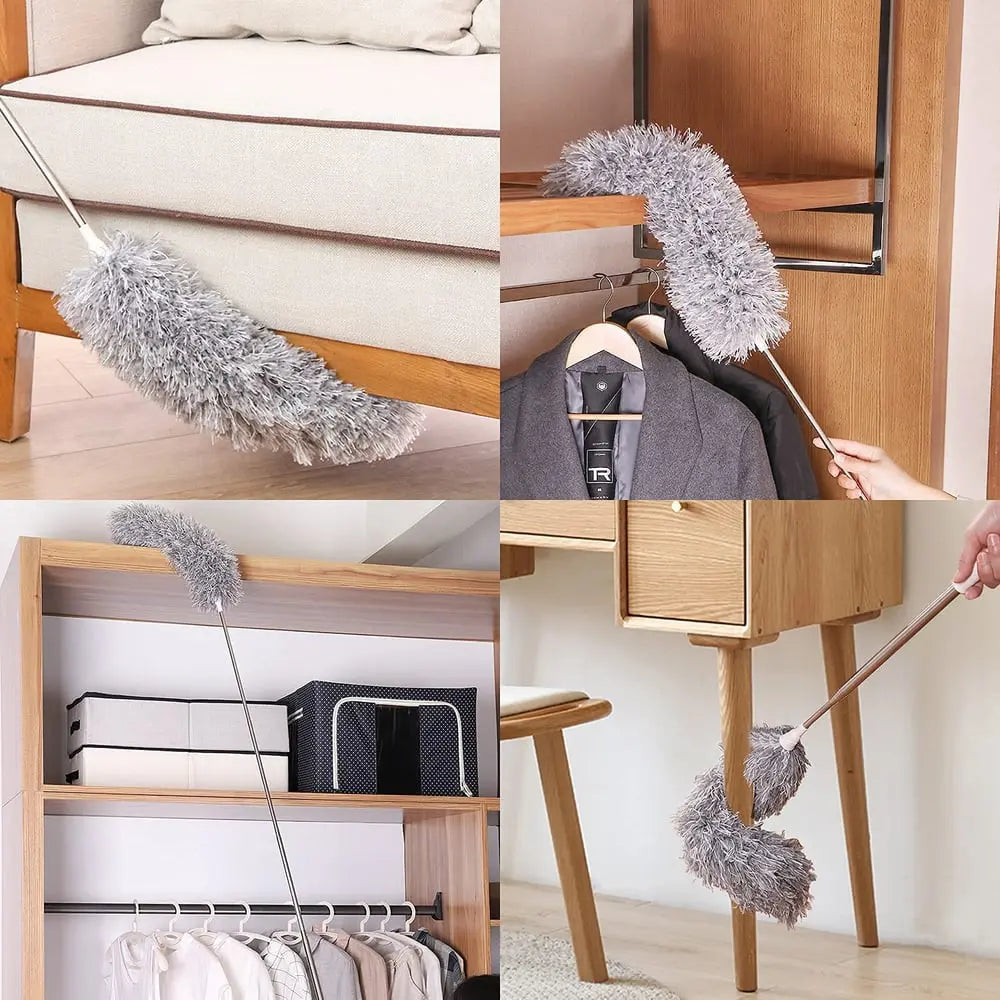 Telescopic Dust Duster with Extra Long Microfiber Head (Includes 3 Free Replacement Cleaning Heads)