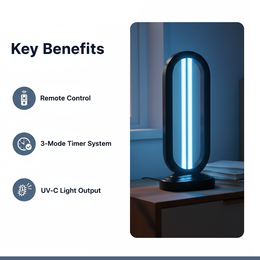 UV - C Light Bulb - Remote Control - 3 Mode Timer