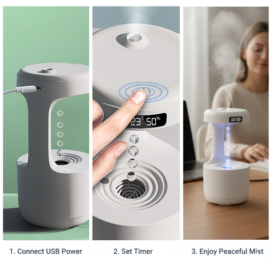 Ultrasonic Humidifier - Anti Gravity Effect - Desktop Design
