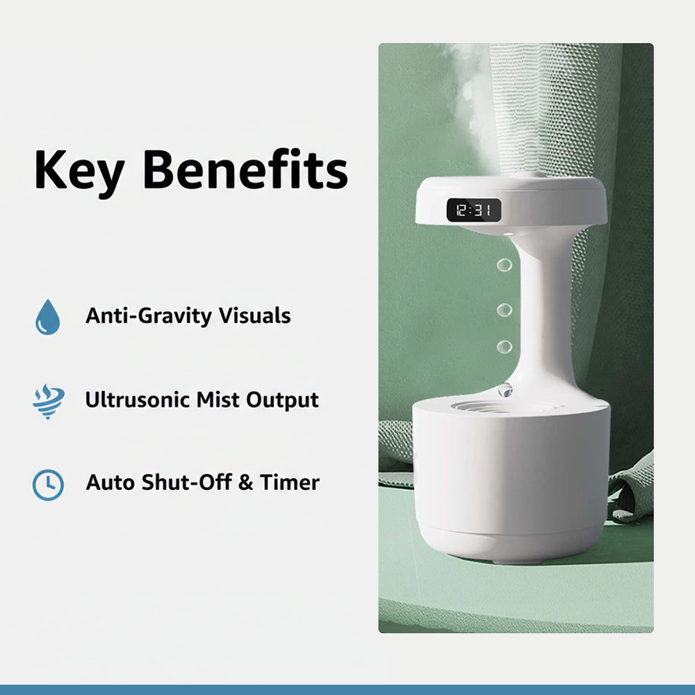 Ultrasonic Humidifier - Anti Gravity Effect - Desktop Design