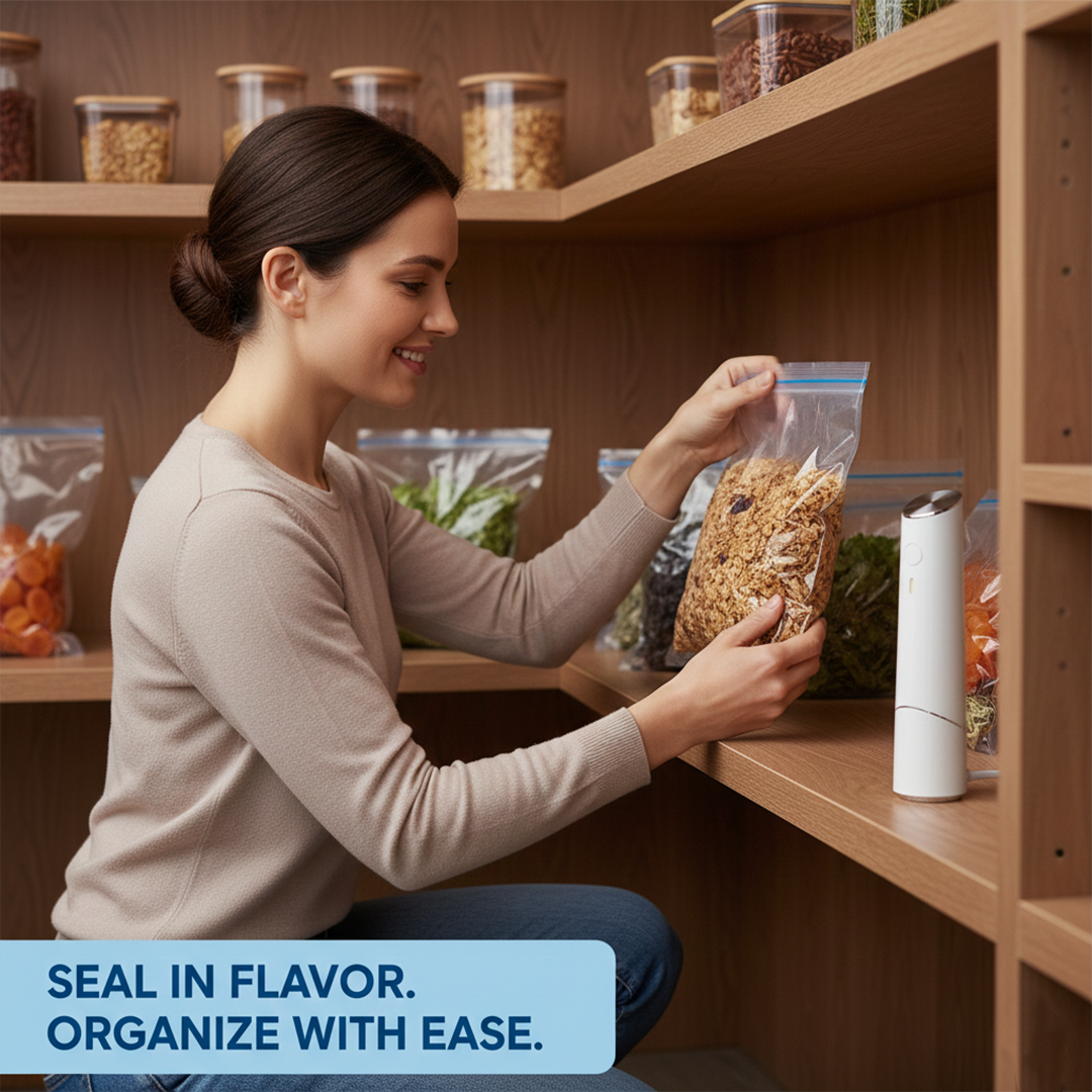 Vacuum Sealer - Rechargeable Design - Reusable Bags
