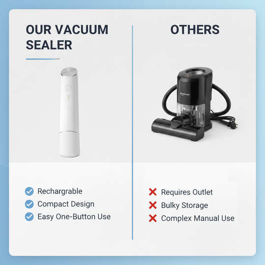 Vacuum Sealer - Rechargeable Design - Reusable Bags