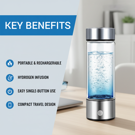 Water Bottle - Hydrogen Generator - USB Rechargeable