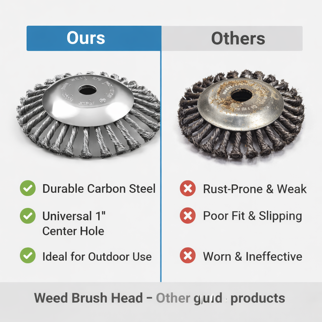 Weed Brush Head - Carbon Steel - Trimmer Attachment