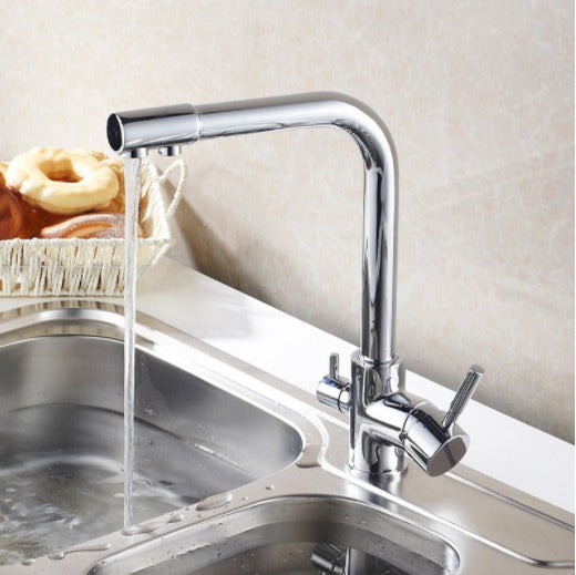 Filtered Water Kitchen Faucet with Double Handles