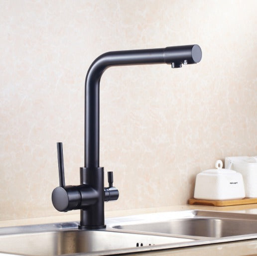 Filtered Water Kitchen Faucet with Double Handles