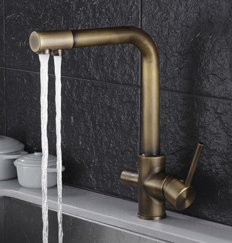 Filtered Water Kitchen Faucet with Double Handles