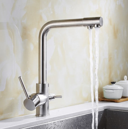Filtered Water Kitchen Faucet with Double Handles