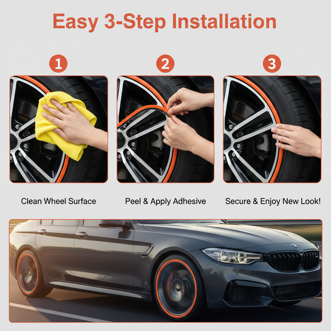 Wheel Rim Protector - Adhesive Strip - Universal Fit