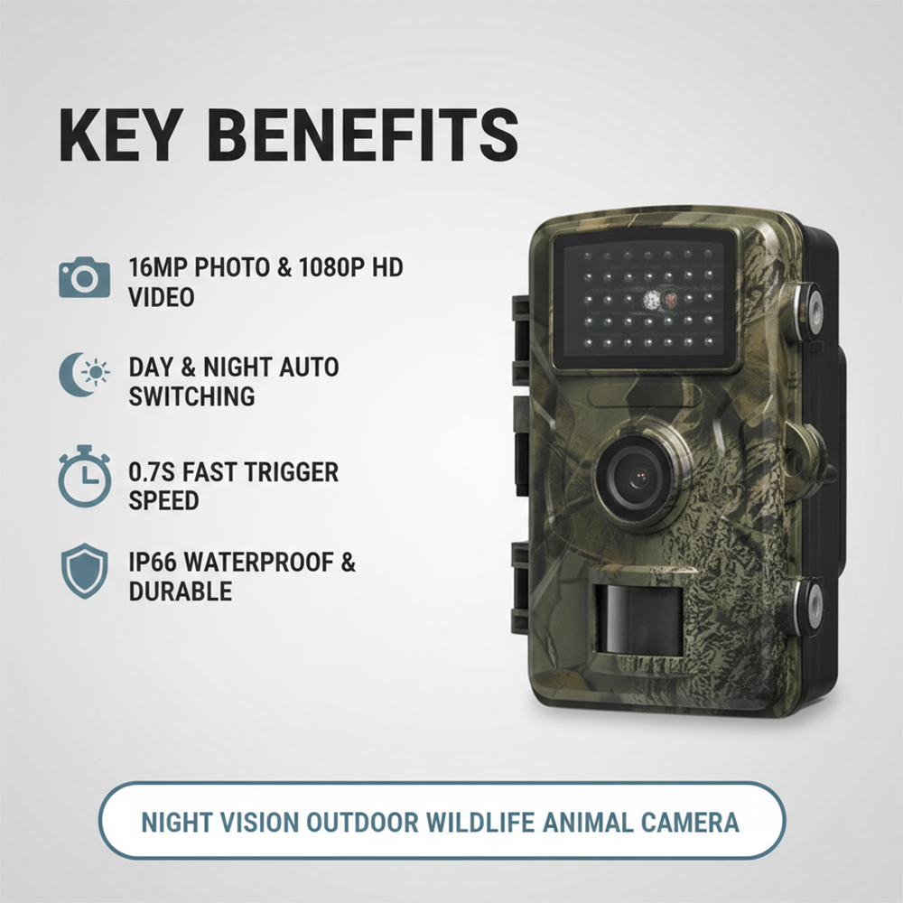 Wildlife Camera - Night Vision - Outdoor Monitoring