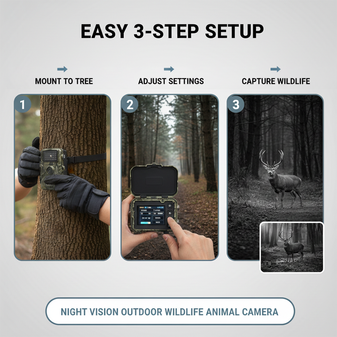 Wildlife Camera - Night Vision - Outdoor Monitoring
