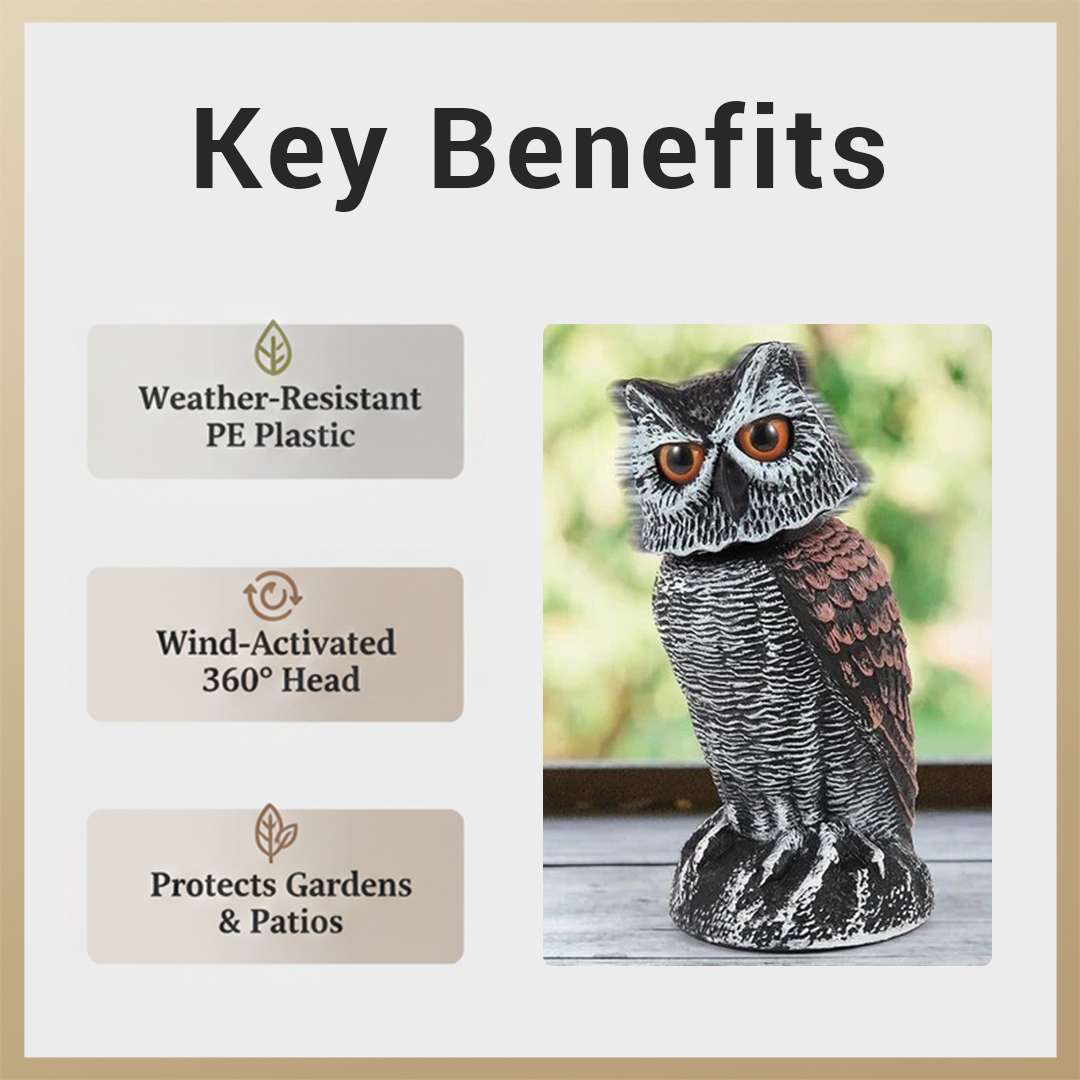 Wind - Activated Owl Decoy Set for Garden and Outdoor Areas