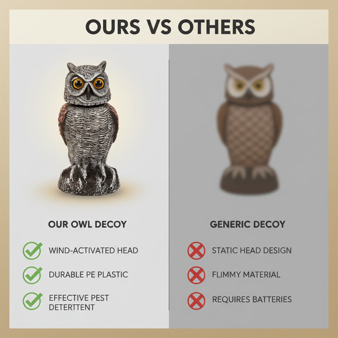 Wind - Activated Owl Decoy Set for Garden and Outdoor Areas