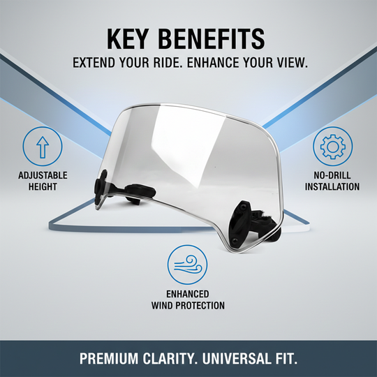 Windshield Extension - Adjustable Height - Clamp Mount