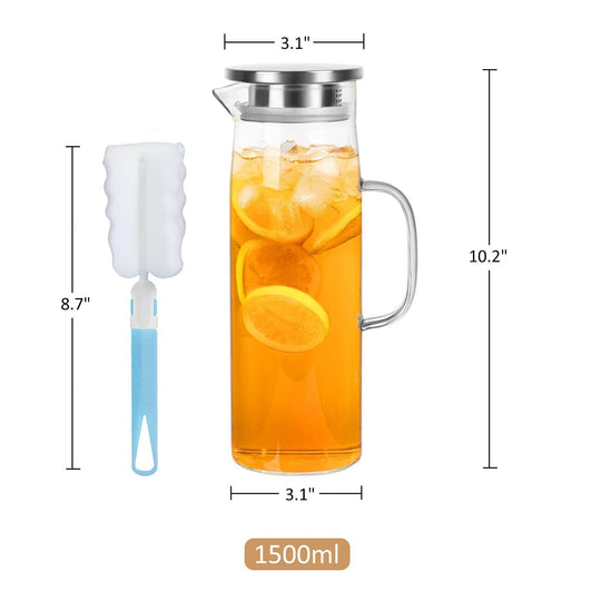 Cylindrical Heat-Resistant Glass Jug