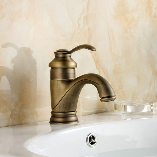 Antique Brass Bathroom Faucet Sink Mixer Tap