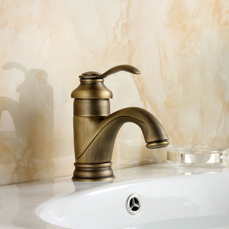 Antique Brass Bathroom Faucet Sink Mixer Tap