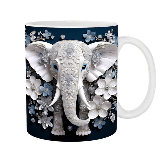 3D Elephant Flower Mug