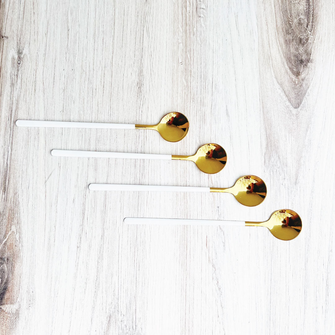 Trendy Espresso & Dessert Spoon Set - 4 Pieces