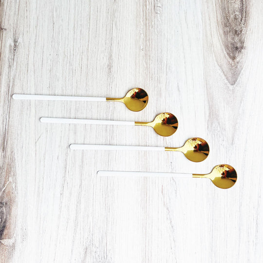 Trendy Espresso & Dessert Spoon Set - 4 Pieces