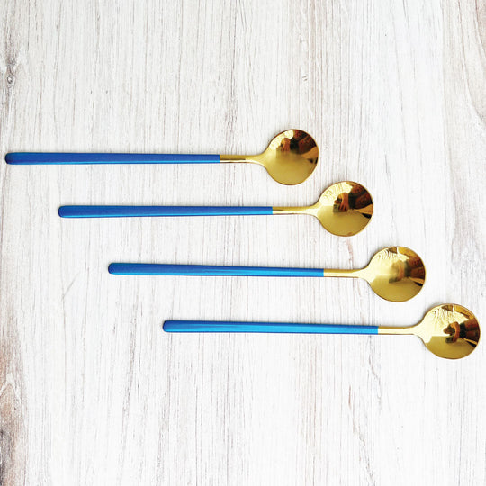 Trendy Espresso & Dessert Spoon Set - 4 Pieces