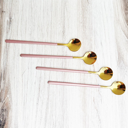 Trendy Espresso & Dessert Spoon Set - 4 Pieces