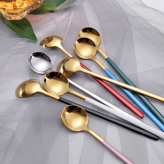 Trendy Espresso & Dessert Spoon Set - 4 Pieces