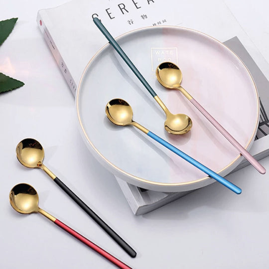 Trendy Espresso & Dessert Spoon Set - 4 Pieces
