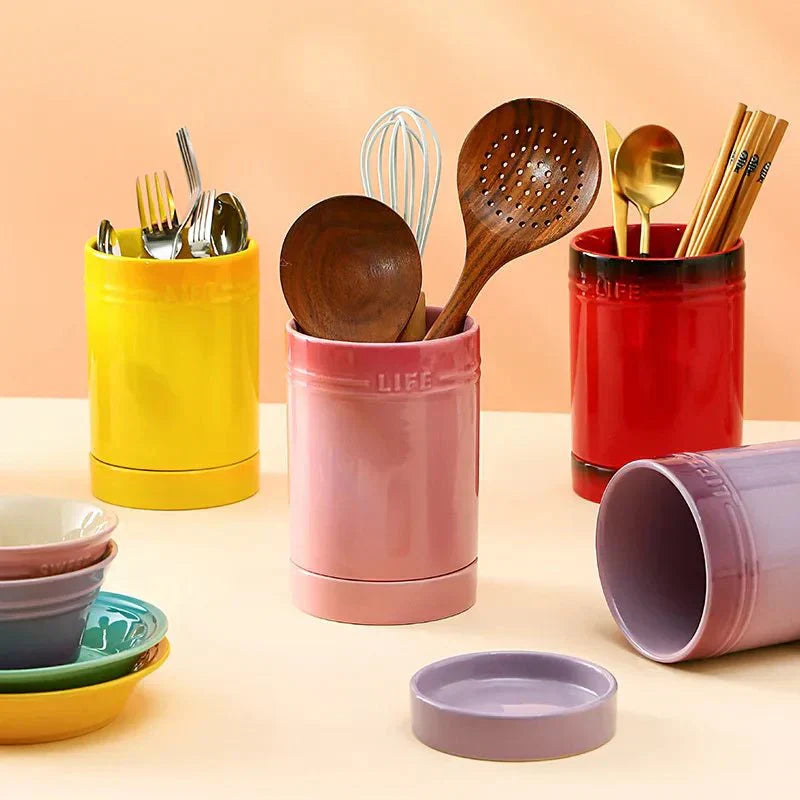 Colourful Ceramic Kitchen Utensil Organiser