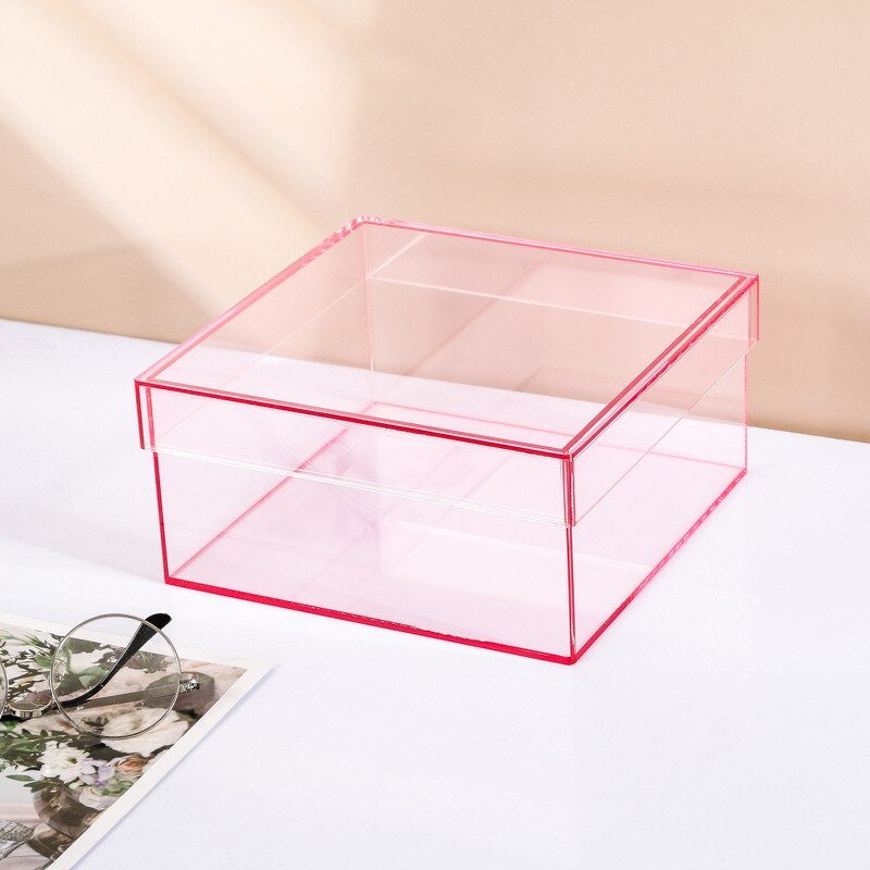 Colourful Acrylic Storage Organiser Box with Lid