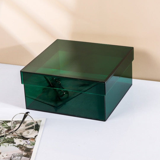 Colourful Acrylic Storage Organiser Box with Lid