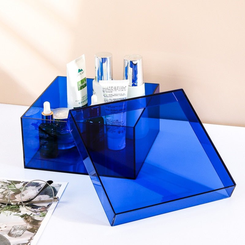 Colourful Acrylic Storage Organiser Box with Lid