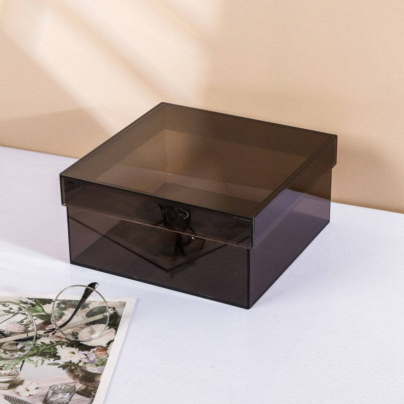 Colourful Acrylic Storage Organiser Box with Lid