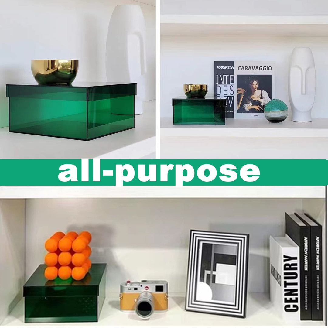 Colourful Acrylic Storage Organiser Box with Lid