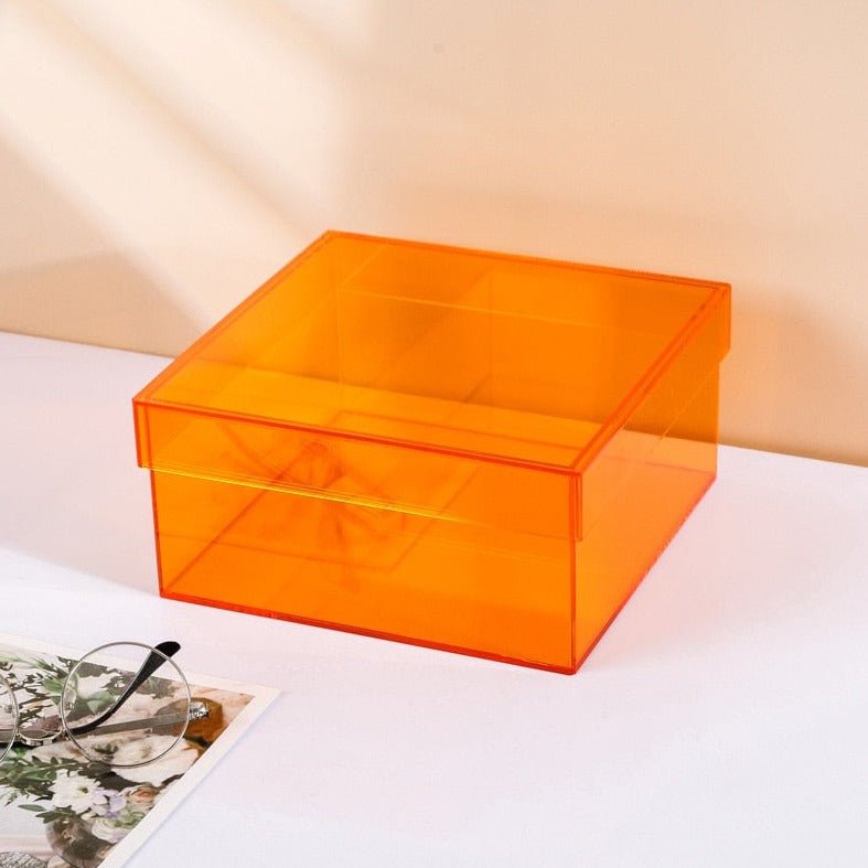 Colourful Acrylic Storage Organiser Box with Lid