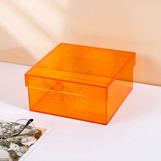 Colourful Acrylic Storage Organiser Box with Lid