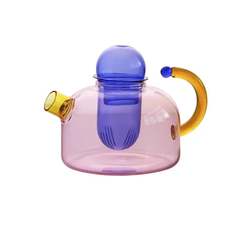 Contrasting Colour Translucent Teapot & Cup Set