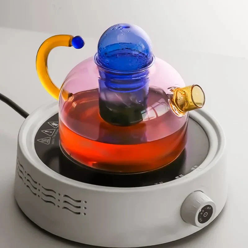Contrasting Colour Translucent Teapot & Cup Set