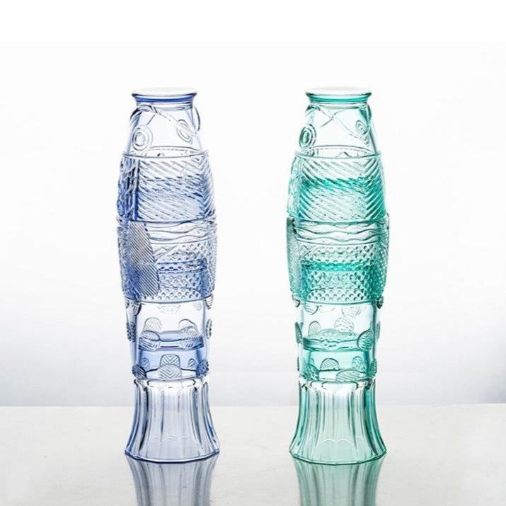 Coloured Glass Cup Set in Koi Fish Shape - Sale