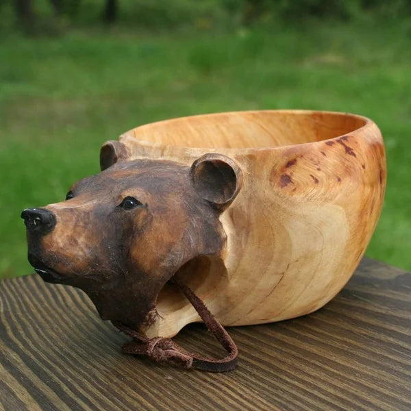 Wooden Cup - Handmade Animal Design - Adventurous Hydration