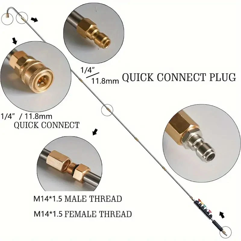4000 PSI Telescopic High Pressure Washer Wand Set for Gutter & Roof Drainage & Wall Cleaning