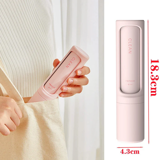 Reusable Lint Roller with Built-in Pet Hair Remover Brush