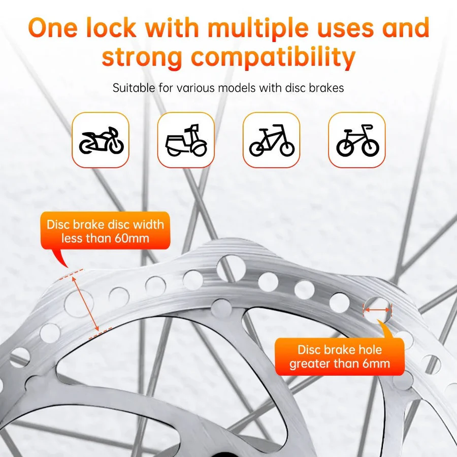 Motorcycle Disc Lock Alarm with 120dB Siren