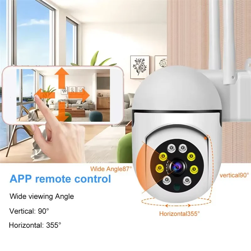 Wireless PTZ WiFi Camera with 1080P HD, 4X Zoom & Night Vision
