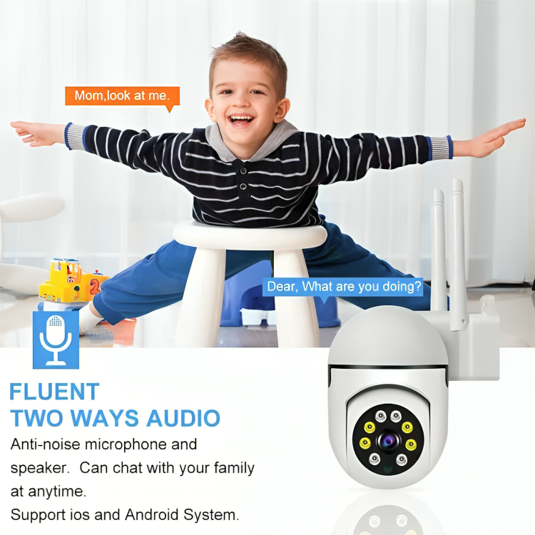 Wireless PTZ WiFi Camera with 1080P HD, 4X Zoom & Night Vision