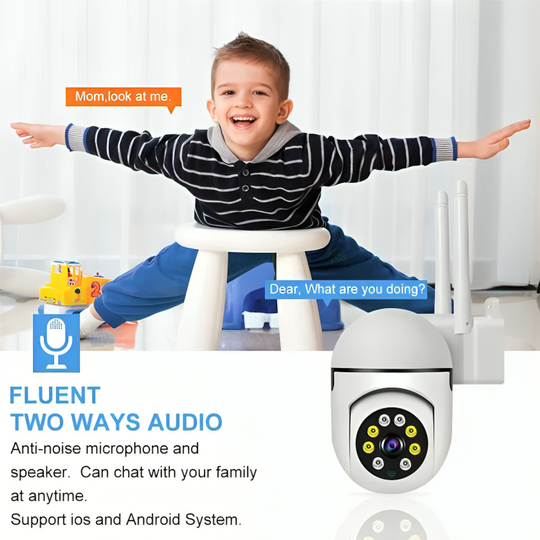Wireless PTZ WiFi Camera with 1080P HD, 4X Zoom & Night Vision